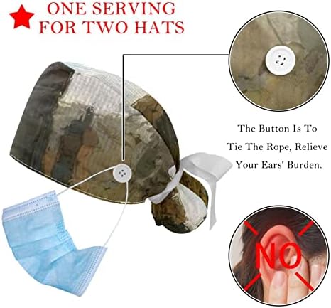 2 חבילות כובעי עבודה עם רצועת זיעה לנשים, ערימת אבן עתיקה | כובעי קרצוף של קוקו קוקו